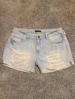 Forever 21 Light Blue Distressed Denim Shorts
